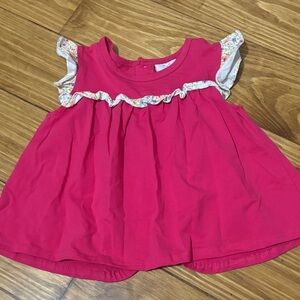 Stitchy Fish 24 Month Pink Top With Floral Ruffles